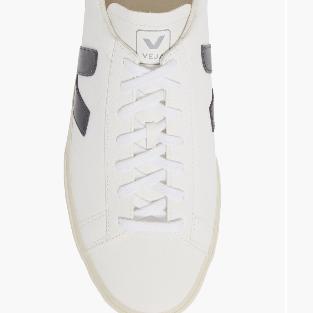 Veja White and Black Casual Sneakers - Picture 2 of 9